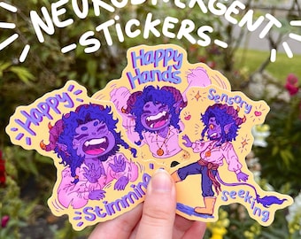 Neurodivergent Tiefling Sticker Set|| DnD Inspired Stationary
