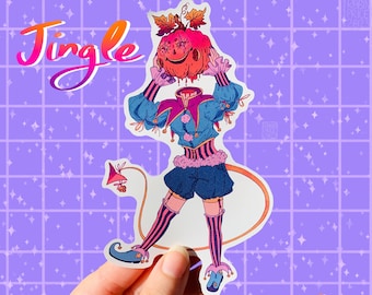 Silly Pumpkin Jester || Creepy Clown-Halloween & DnD sticker
