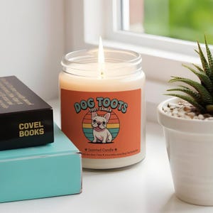 Humorous French Bulldog Soy Candle: Pet Lover&#39;s Gift for Dog Toot Taming & Home Decor
