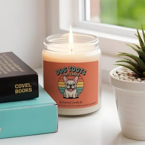 Hilarious French Bulldog Toot Candle: Unique Pet Lover Gift, Soy Wax Scented Frenchie Fart Tamer