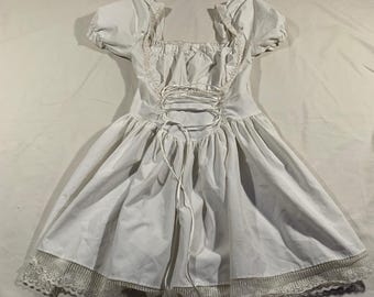 vintage 90s / 2000s y2k fairycore super cute dainty goddess white dress size large