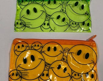 Pochettes smiley orange et vert fluo années 90