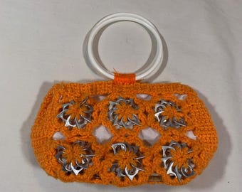 vintage 90s homemade orange purse