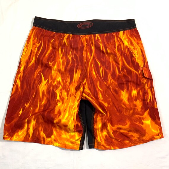 90s Y2k Vintage Flame Fire Shorts - Etsy