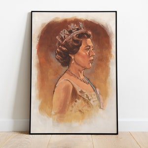 The Crown Tv Series Queen Elizabeth Painting Wall Art Movie British Royal Family Gallery Wall Vintage Retro Home Decor Princess Lady Diana