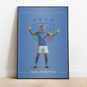 Gianluigi Buffon Poster Italian Football Player Digital Print Birthday&#39;s Gift Football Art Wall Art Home Design Juventus Frame Decoration