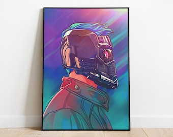 Star-Lord Portrait Artwork Guardians of the Galaxy Movie Poster Peter Quill Avengers Mcu Poster Movie Home Decor Digital Download