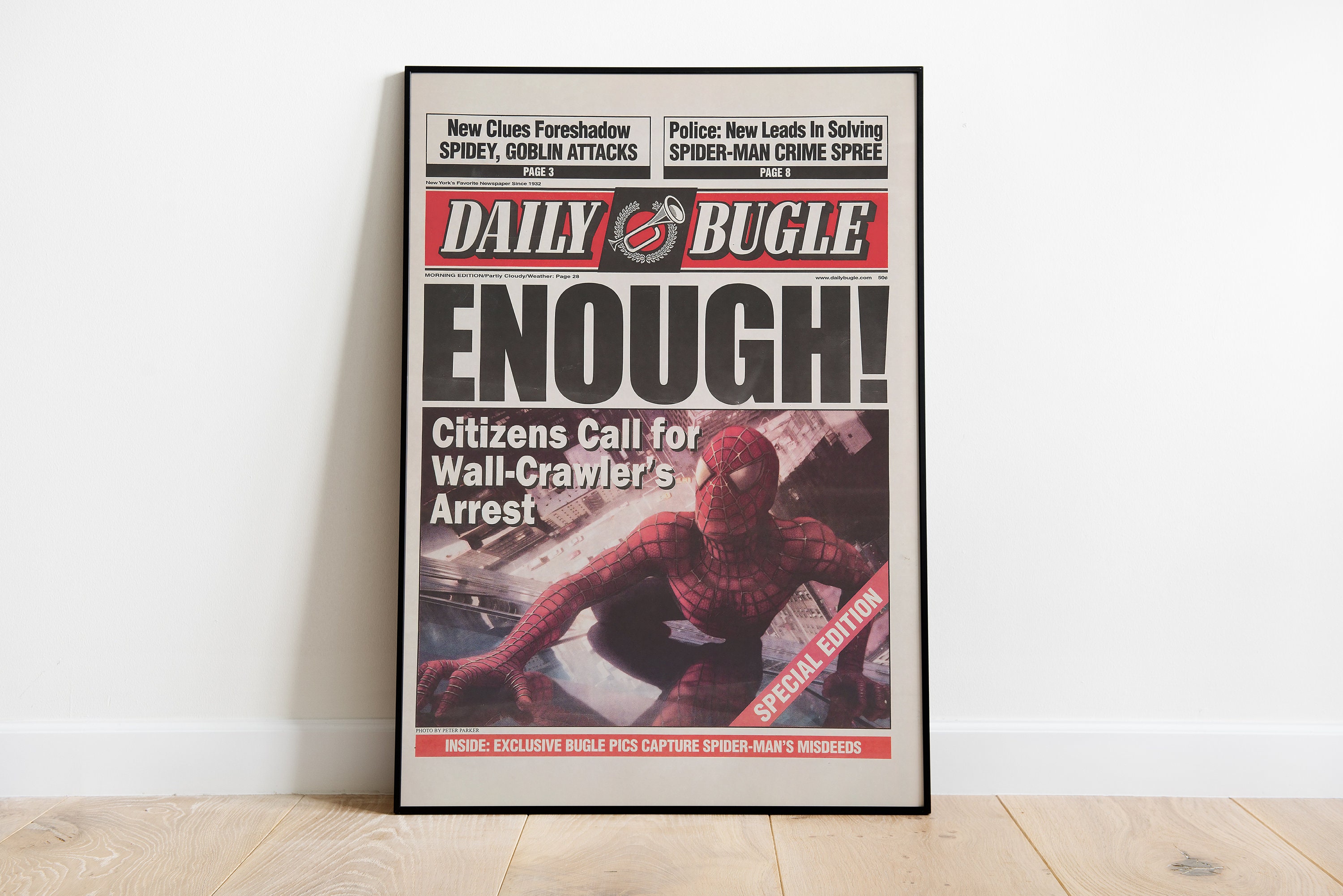 Daily Bugle Newspaper Peter Parker Spiderman Avengers Tobey Maguire Andrew Garfield Tom Holland Poster Movie Mcu Poster Digital Download