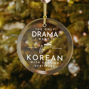 Kdrama Glass Christmas Ornament, Korean Drama Merchandise, Korean Gifts, KPop Lover Merch, KDrama Addict Gift, K-drama Gift, Korean Gift