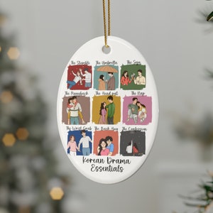 Kdrama Essentials Christmas Ornament, Korean Drama Ceramic Christmas Ornament, Kdrama Gifts, Korean Drama Fan, Kdrama Addict Gifts