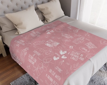 Coperta di peluche con motivo K-drama, coperta per guardare K-drama, regalo per fan di K-drama, stile coreano, estetica coreana, regalo per K-drama, gadget K-drama