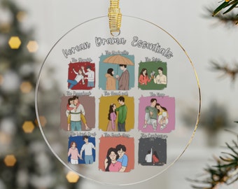 Kdrama Essentials Acryl Weihnachtsverzierung, koreanisches Drama-Weihnachtsverzierung, Kdrama Geschenke, koreanischer Drama-Fan, Kdrama Addict Geschenke
