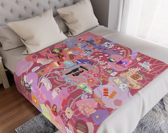 K-Drama Aesthetic Plush Blanket, Soft Cozy Blanket, Gift for Korean Drama Fan, K-Pop Home Decor, K-drama Blanket