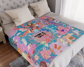 K-Drama Aesthetic Plush Blanket, Soft Cozy Blanket, Gift for Korean Drama Fan, K-Pop Home Decor, K-drama Blanket