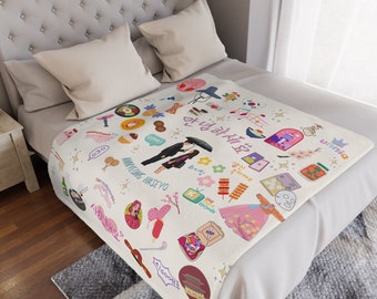K-Drama Aesthetic Plush Blanket, Soft Cozy Blanket, Gift for Korean Drama Fan, K-Pop Home Decor, K-drama Blanket