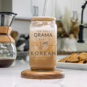 KDrama Mug Tumbler Glass Cup, Korean Drama Merchandise, Korean Gifts, KPop Lover Merch, KDrama Addict Gift, K-drama Gift, Kdrama Fan Gift