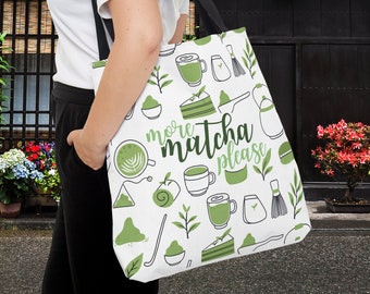 Japońska torba Matcha Green Tea, Torba Matcha Tea, Matcha Madness, Miłośnik Matcha, Więcej Matcha Proszę, Uzależniony od Zielonej Herbaty, Obsesja na punkcie Matcha