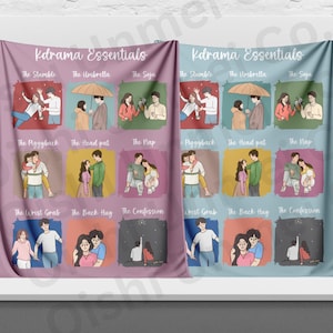 Korean Drama Essentials Decke, K-Drama Plüschdecke, Kdrama Fan Geschenk, koreanischer Stil, koreanische Ästhetik, koreanisches Drama Geschenk, Kdrama Merch