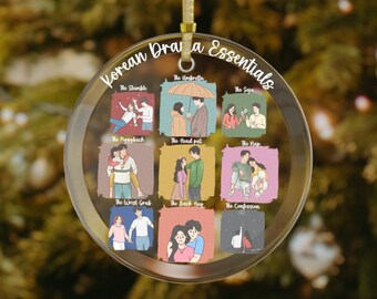 Kdrama Essentials Glass Christmas Ornament, Korean Drama Christmas Ornament, Kdrama Gifts, Korean Drama Fan, Kdrama Addict Gifts