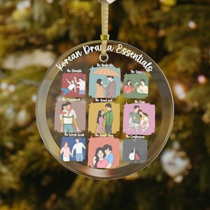 Kdrama Essentials Glass Christmas Ornament, Korean Drama Christmas Ornament, Kdrama Gifts, Korean Drama Fan, Kdrama Addict Gifts