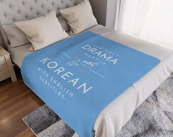 Korean Drama Aesthetic Blanket, Korean Blanket, KPop Lover Plush Blanket, KDrama Addict Gift, KDrama Cute Blanket, Kdrama Watching Blanket