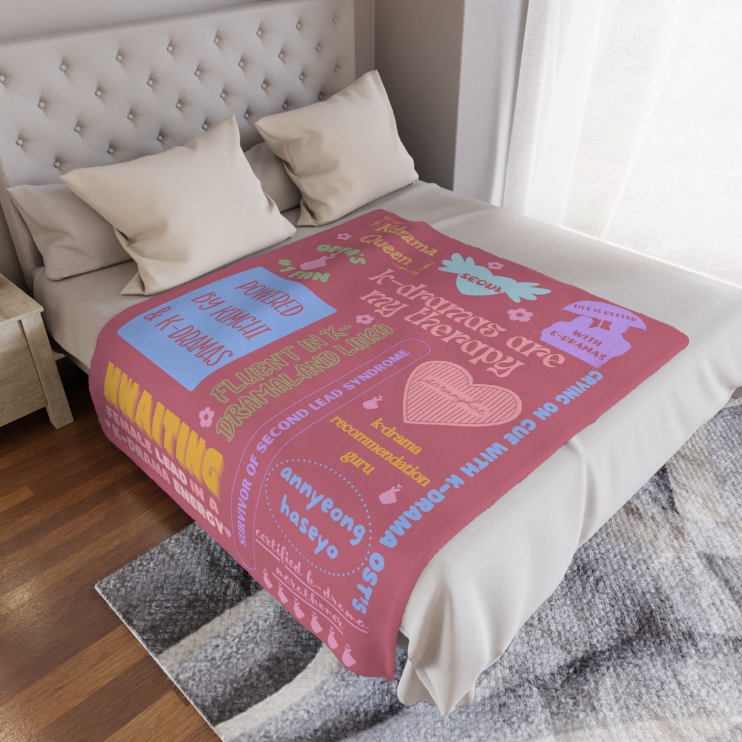 Korean Drama Aesthetic Blanket, Korean Blanket, Kpop Lover Plush Blanket, Kdrama Addict Gift