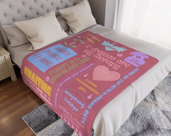 Korean Drama Aesthetic Blanket, Korean Blanket, KPop Lover Plush Blanket, KDrama Addict Gift, KDrama Cute Blanket, Kdrama Watching Blanket