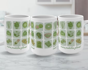 Kawaii Japoński Kubek Matcha, Kubek Miłośnika Zielonej Herbaty, Kubek Matcha, Mama Matcha, Miłośnik Matcha, Miłośnik Herbaty, Więcej Matcha Proszę, Herbata Matcha