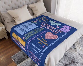 Korean Drama Aesthetic Blanket, Korean Blanket, KPop Lover Plush Blanket, KDrama Addict Gift, KDrama Cute Blanket, Kdrama Watching Blanket