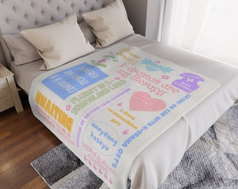 Korean Drama Aesthetic Blanket, Korean Blanket, KPop Lover Plush Blanket, KDrama Addict Gift, KDrama Cute Blanket, Kdrama Watching Blanket