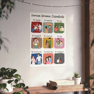 koreanisches Drama Essentials Kunstdruck, K-Drama Matte Poster, Kdrama Fan Geschenk, koreanischen Stil, koreanische Ästhetik, koreanisches Drama Geschenk, Kdrama Merch