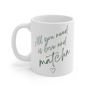 Tudo o que você precisa é de amor e caneca de Matcha, amante de Matcha, Matcha Latte, caneca de chá verde, presente de Matcha imagem 7