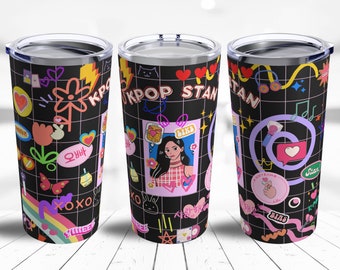 Kpop Aesthetic Tumbler, K-Pop Tumbler, Kpop Water Bottle, Kpop Gift, Kpop Fan