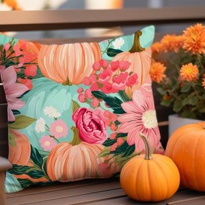 Fall Pumpkin Pillow Cover, Watercolor Pumpkin Pillow, Farmhouse Pillow, Fall Decor,  Autumn Decor, Farmhouse Decor, Farmhouse Pillow