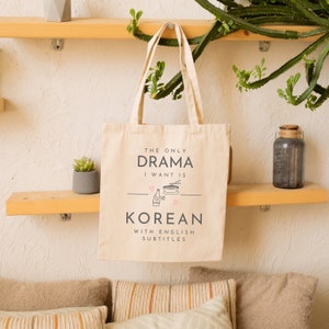 KDrama Cotton Canvas Tote Bag, Korean drama Inspired Tote Bag, Kdrama Tote Bag, Korean Drama Tote Bag, Korean Tote Bag, Cute Aesthetic Tote image 4
