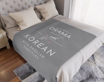 Korean Drama Aesthetic Blanket, Korean Blanket, KPop Lover Plush Blanket, KDrama Addict Gift, KDrama Cute Blanket, Kdrama Watching Blanket