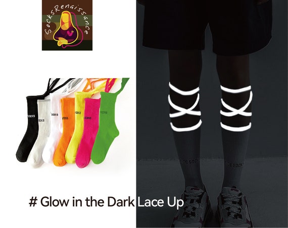 Glow in the Dark Lace up Socks Halloween Socks Halloween 