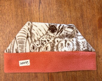 S: dunne oranje beanie met omslag