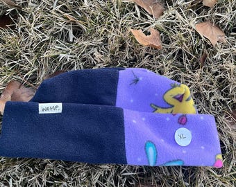 XL - Navy and Recycled Fleece Beanie