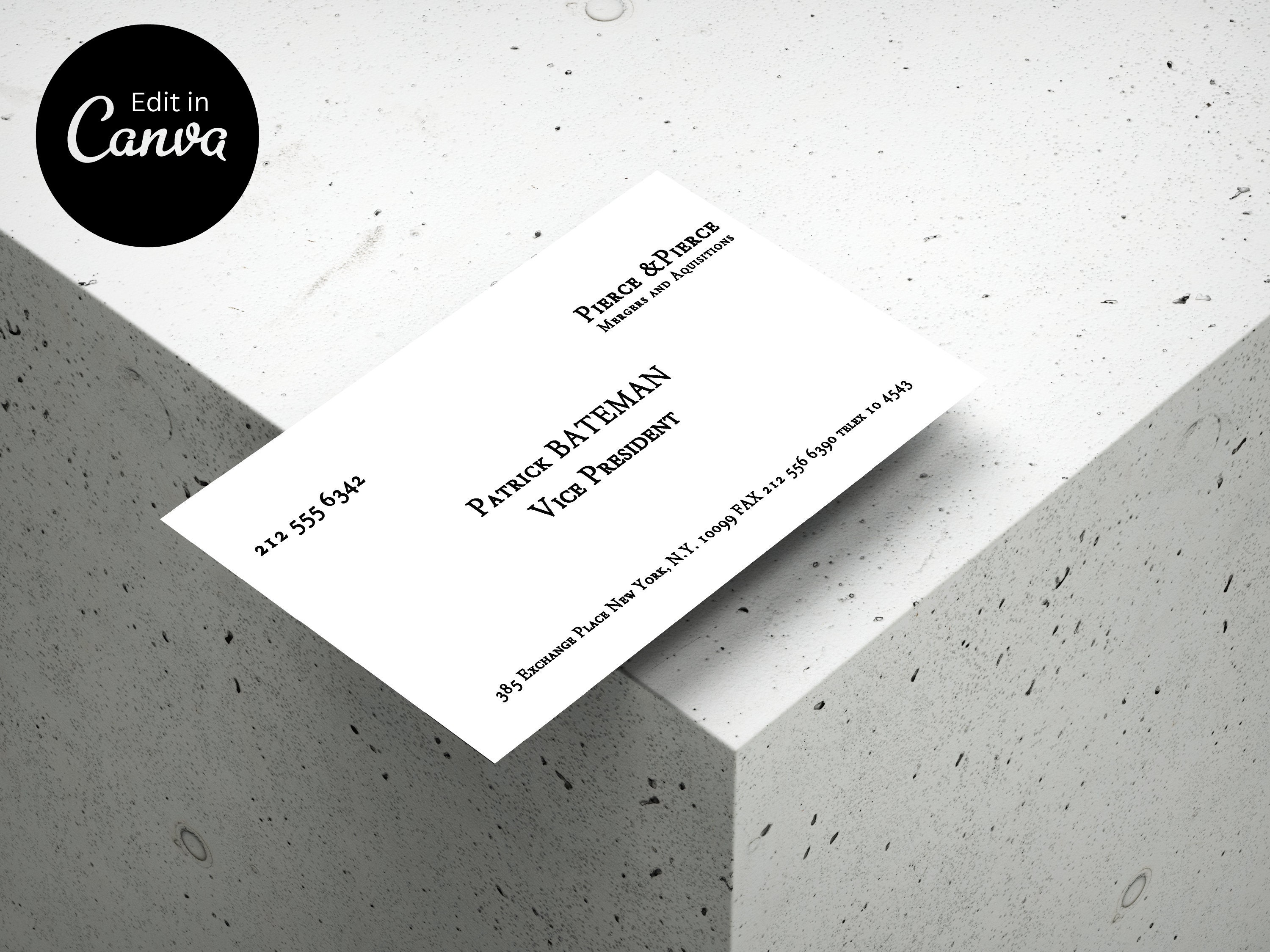 Patrick Bateman Business Card Template Instant Download American Psycho Patrick Bateman Business Card Template Instant Download American Psycho