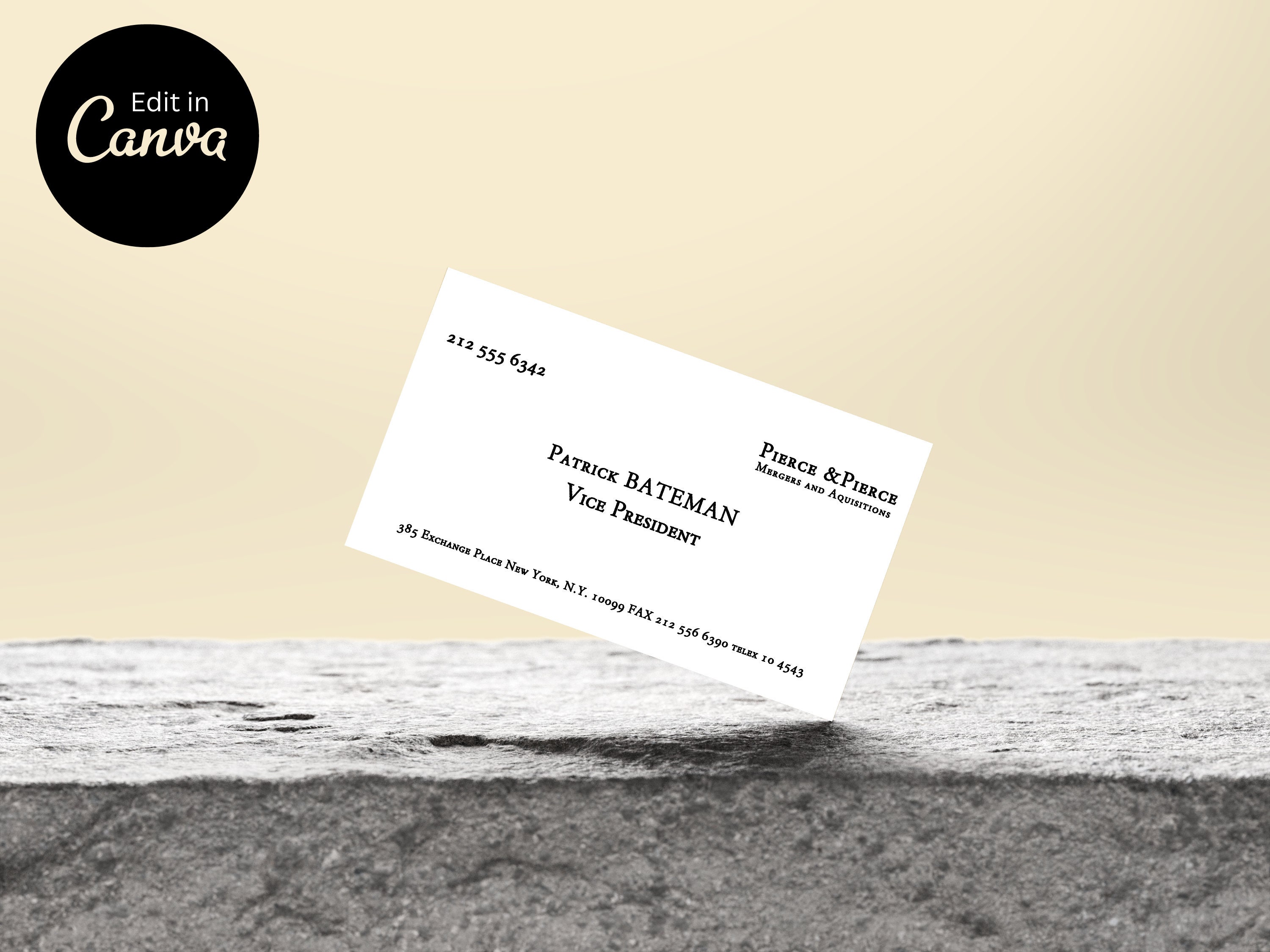 Patrick Bateman Business Card Template Instant Download American Psycho Patrick Bateman Business Card Template Instant Download American Psycho