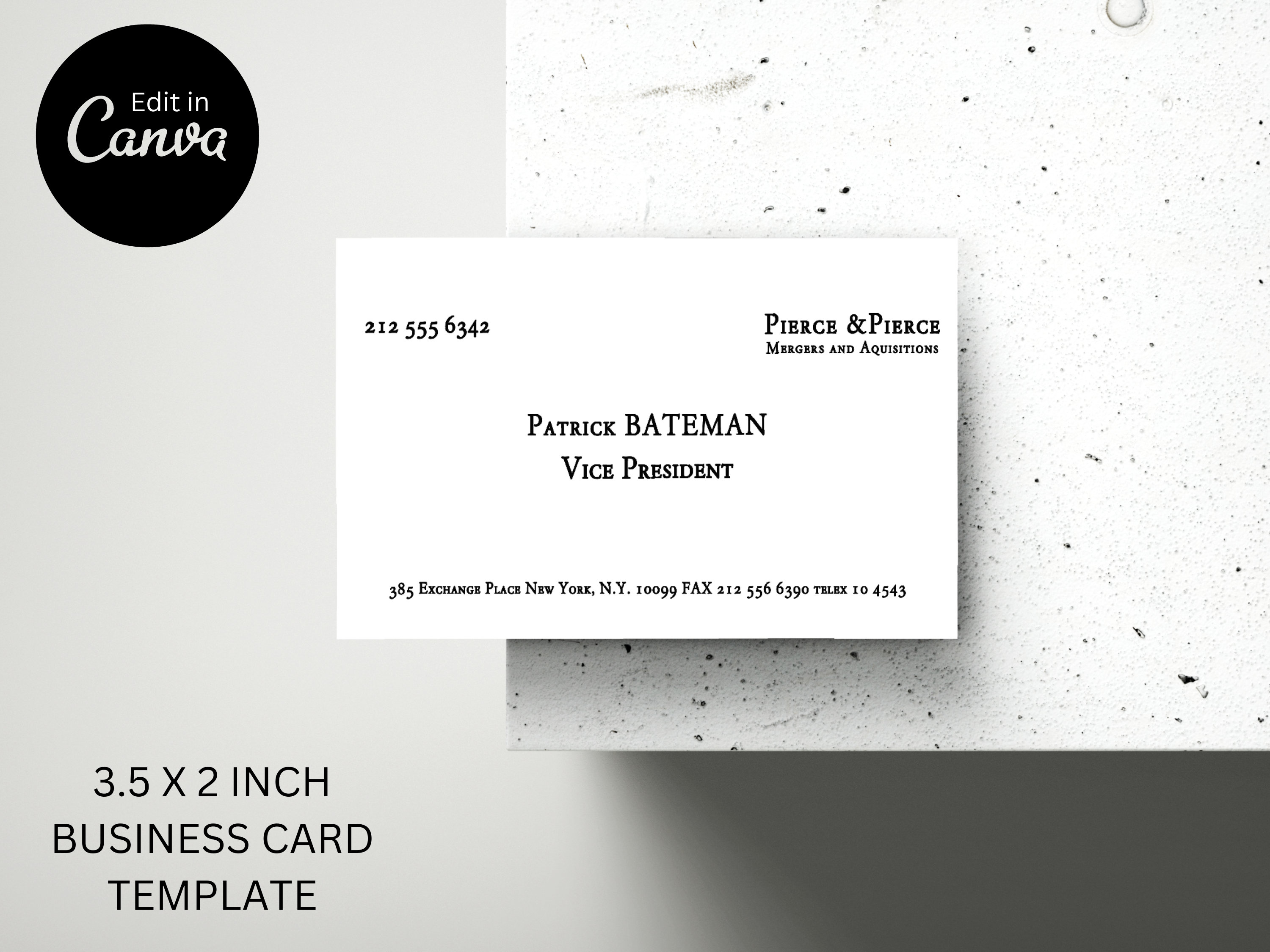 Patrick Bateman Business Card Template Instant Download American Psycho Patrick Bateman Business Card Template Instant Download American Psycho