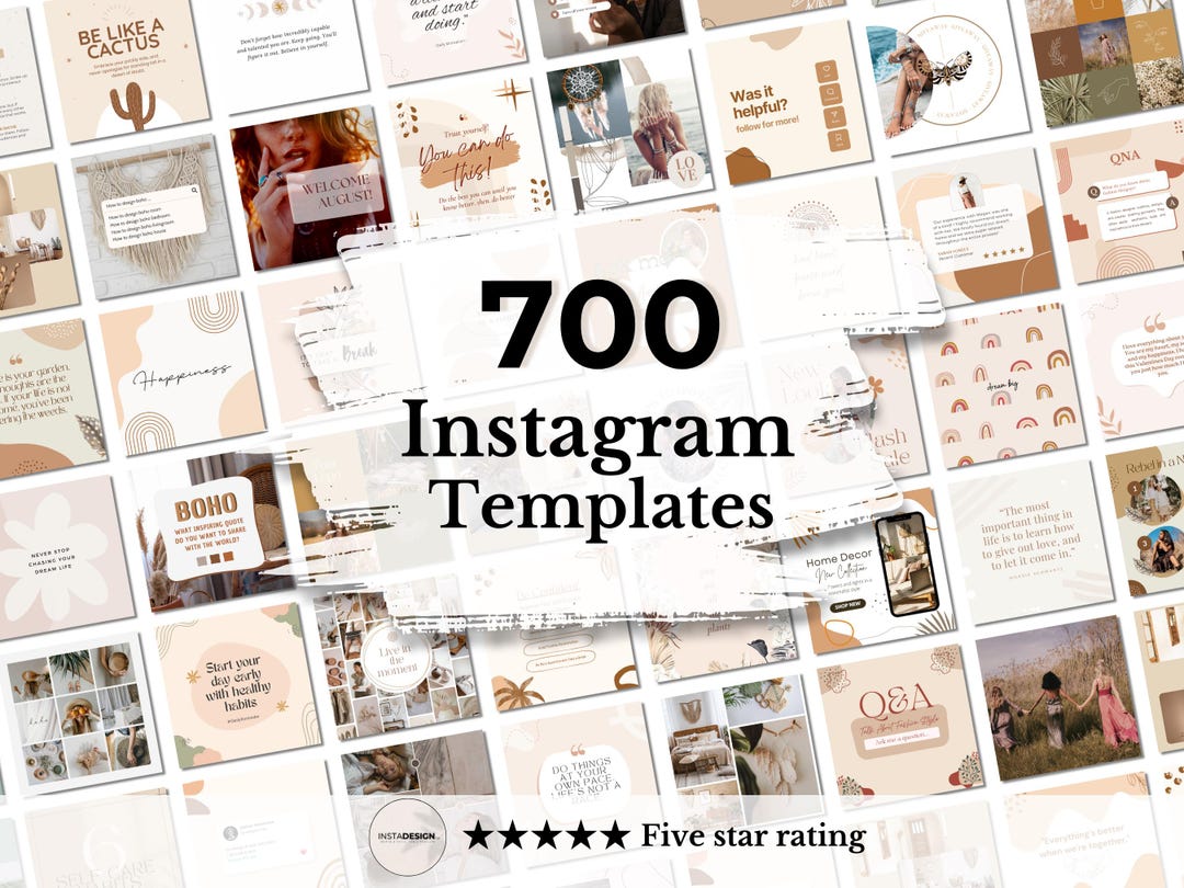 700 Beige Instagram Templates for Canva | Aesthetic Social Media Kit ...