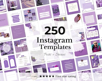 Vibrant Purple Instagram Templates for Canva | Social Media Kit | Editable Posts & Stories for Small Business and Influencers