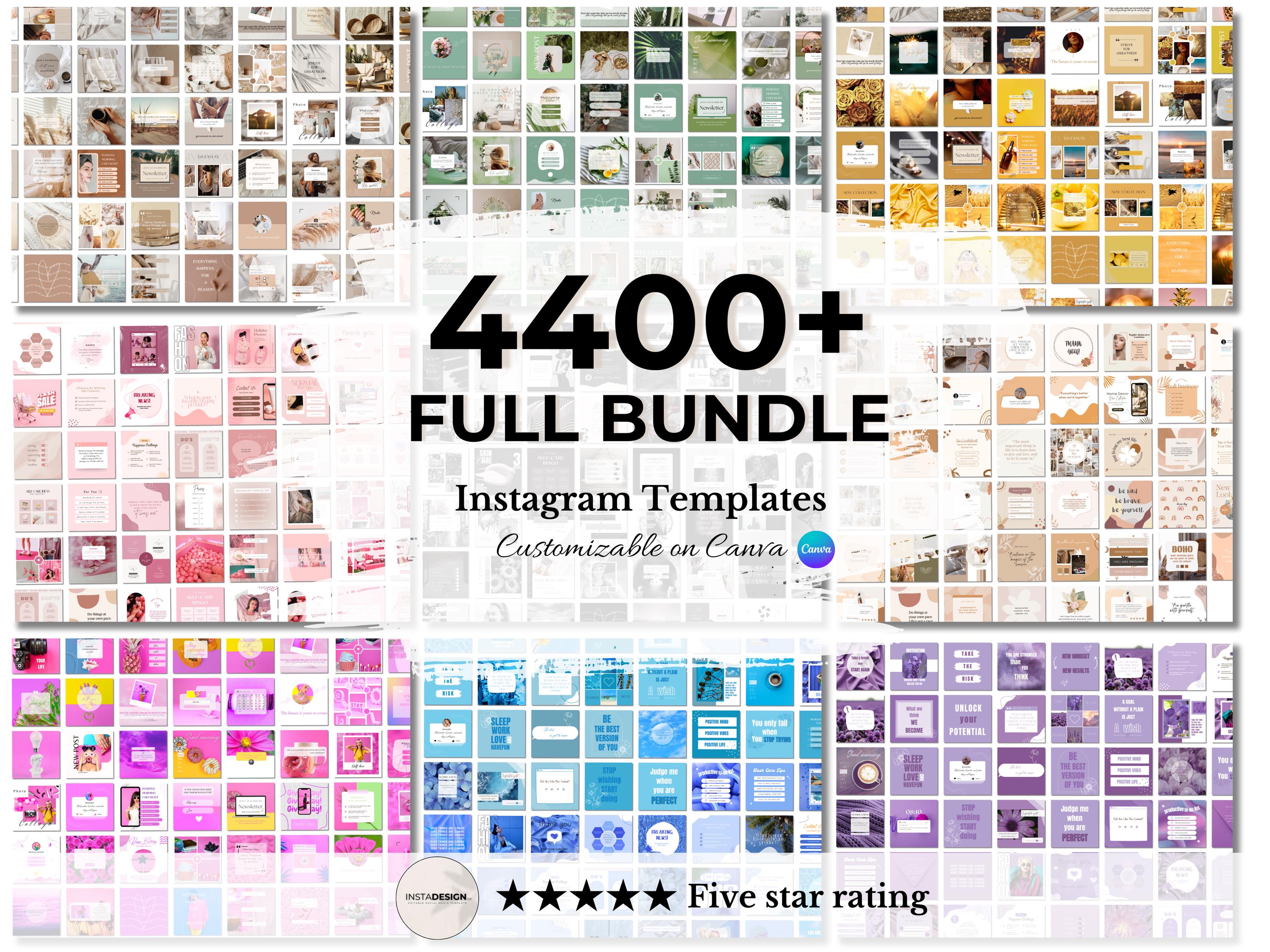 Instagram Templates Bundle - 4400+ Canva Social Media Kit | Editable ...