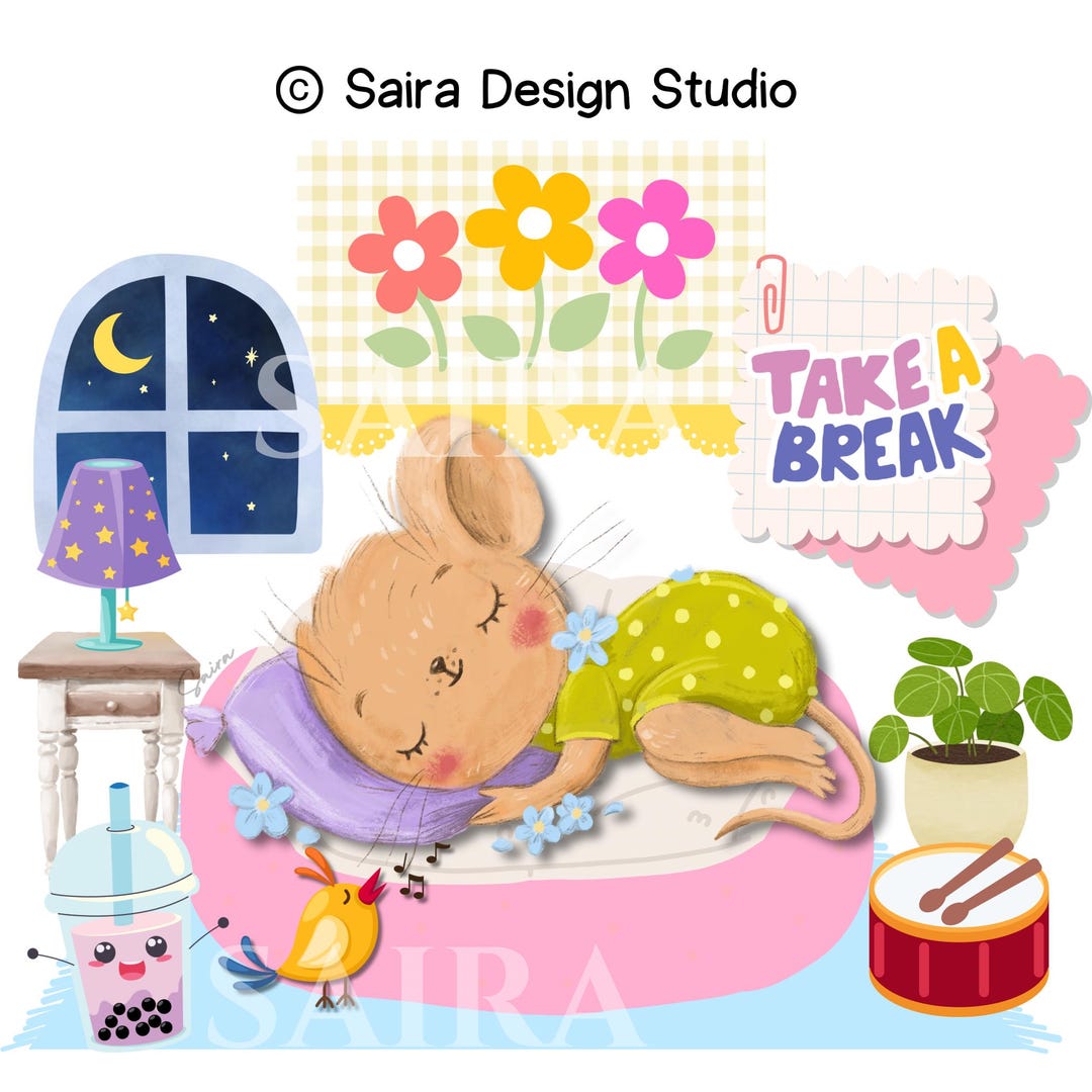 Cute Mouse Sleeping Inspiration PNG, Transparent PNG, Card Making ...