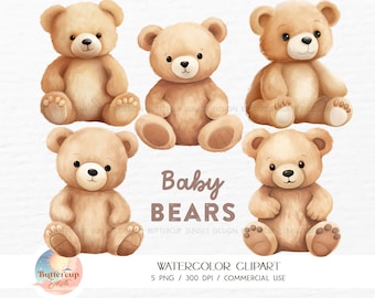 Flying Teddy Bear & Balloon Clipart: We Can Bearly Wait Baby Shower ...