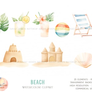 Retro Surfing Beach Watercolor Clipart PNG Digital Download | Pastel Beach Surfing Van Clipart | Surf's Up The Big One Birthday Clipart