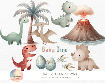 Baby Dinosaurs Clipart: Dinosaur Eggs Boho Dinosaurs Dino Birthday Party (PNG Digital Download)