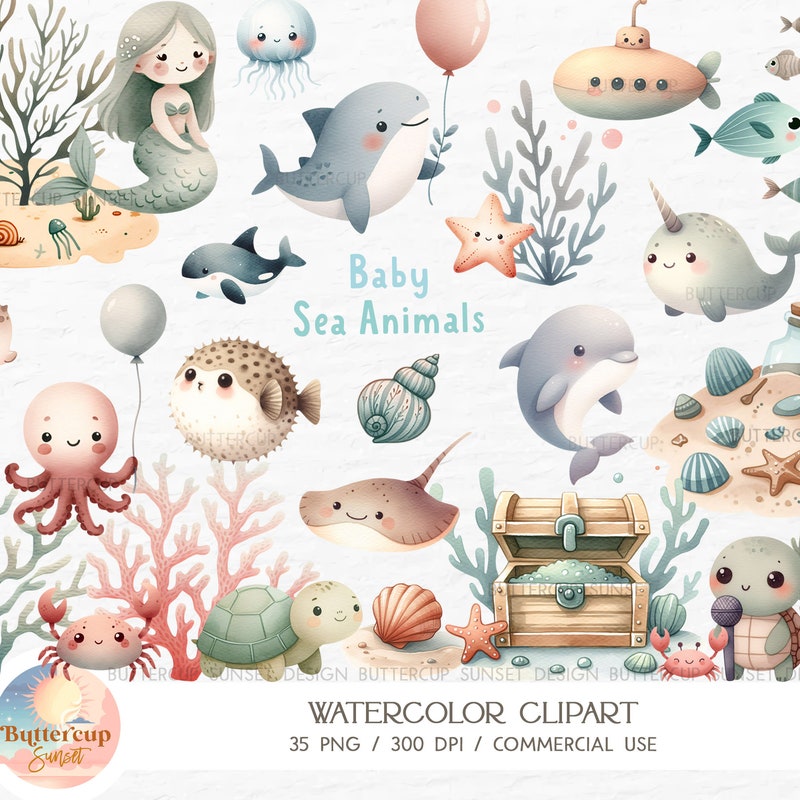 Baby Sea Animals - Etsy